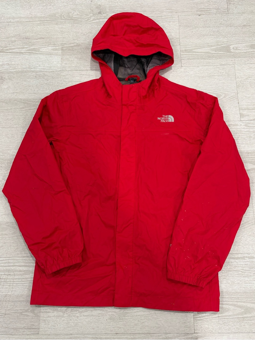 The North Face Hyvent Red Full Zip Hiking Rain Hoodie Jacket